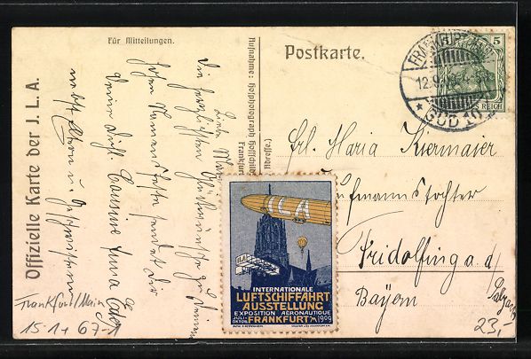 Cartoline postali: Frankfurt a. M., Internationale Luftschi – Usato da Berlin venduto da bartko-reher 1