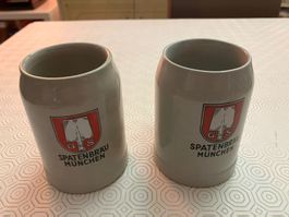 2 boccali in ceramica Spatenbräu München