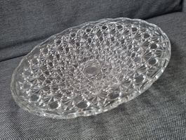 Glasplatte Vintage Kuchenplatte Deko Pressglas 1960