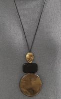 Collana con pendente composto da 3 elementi marrone e nero