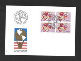 FDC Nr. 855 FDC Viererblock Fussball WM ET Bern 15.3.1994