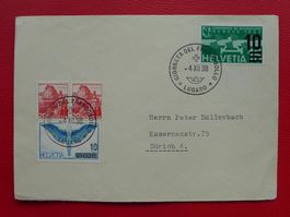1938: Tag d.Briefmarke: Block: W11 +F22 sauber auf Brief !