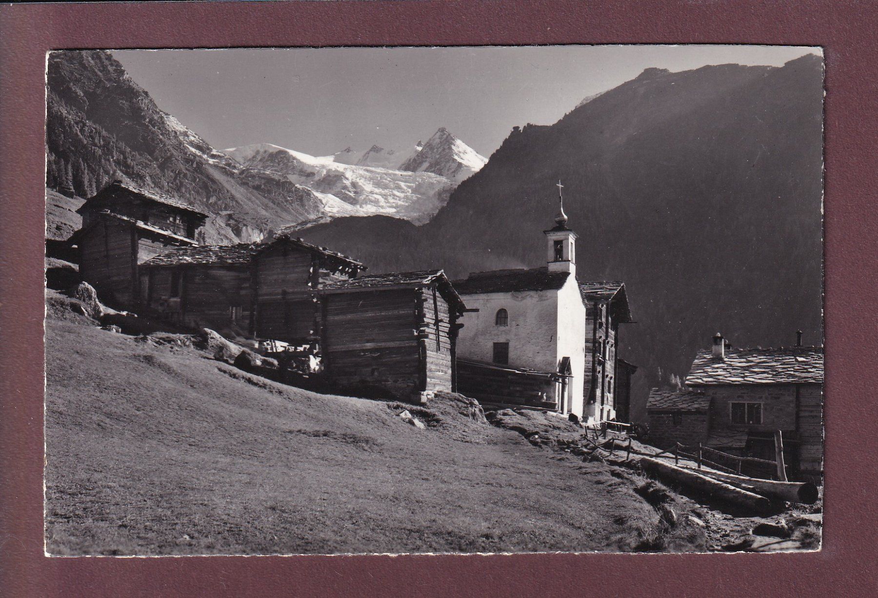 Ansichtskarten: RIED bei Grächen - Riedgletscher - 1961 – Gebraucht aus Pully von nicecards