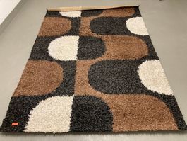 Teppich Muster Brown Black White Shaggy 160x230 cm