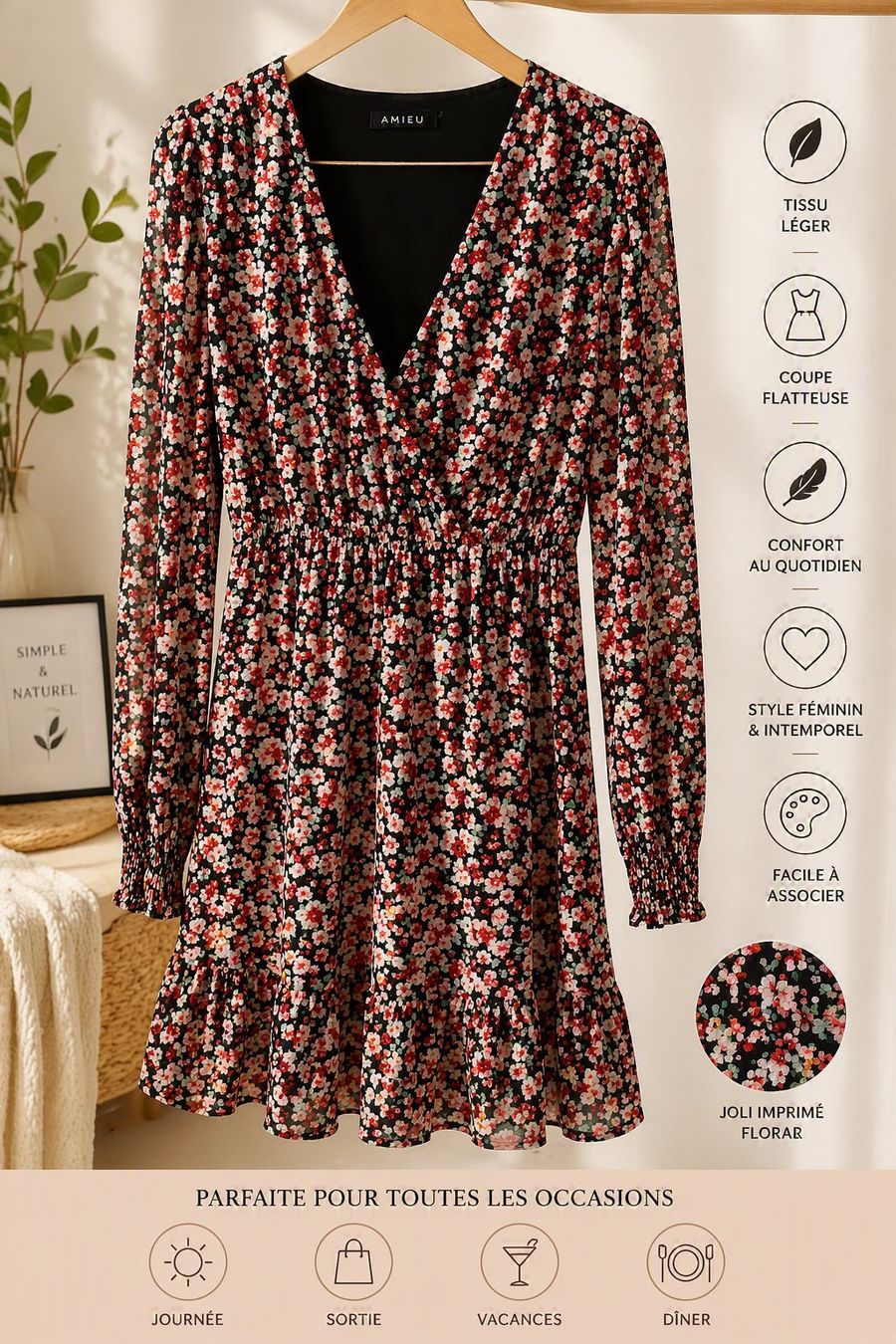 Robes: Robe fleurie longue - Taille S – D'occasion à Neuchâtel par pie_8t6p