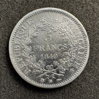 5 Francs Silber Frankreich 1849 BB