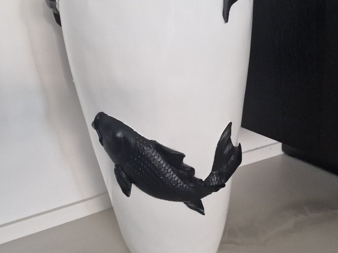 Vasi & Recipienti: Vase mit Koi Fischen Weiss – Nuovo e nell'imballaggio originale da Schaffhausen venduto da AtelierPudesco 3
