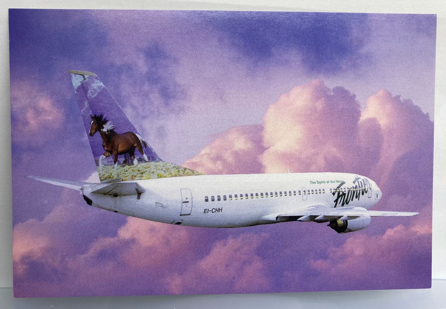 Cartoline postali: Postcard Boeing737-300 jet Frontier – Usato da Lugano venduto da sel_x7bg