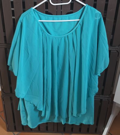 Chemisier turquoise léger et aéré, taille 52