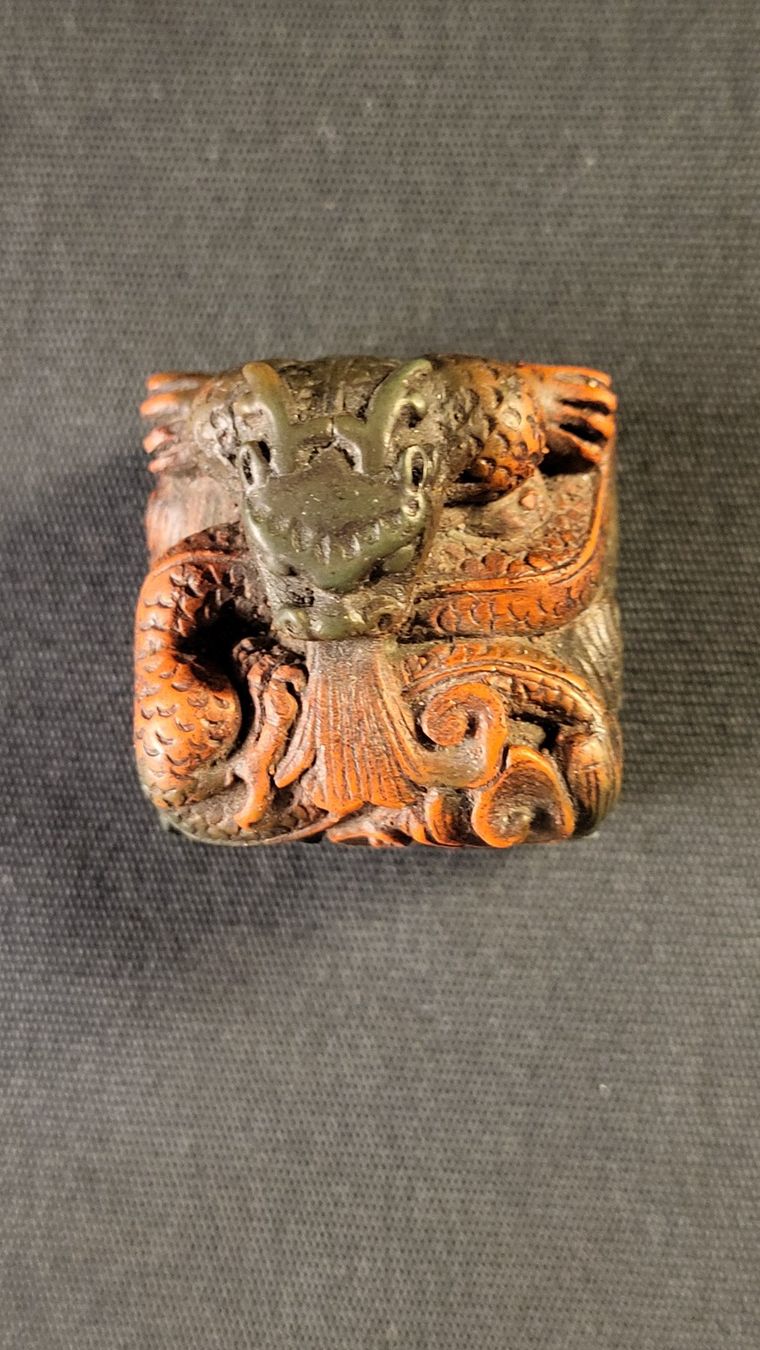 Figuren: Stein-Schnitzerei Stempel mit Drachen – Gebraucht aus Basel von spinne02 6