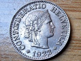 10 Rappen 1922 - vorzüglich/Oxydation!