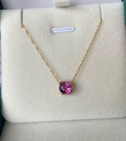 Halskette in 18k Gold mit natürlichem Saphir 45 cm Zertifika