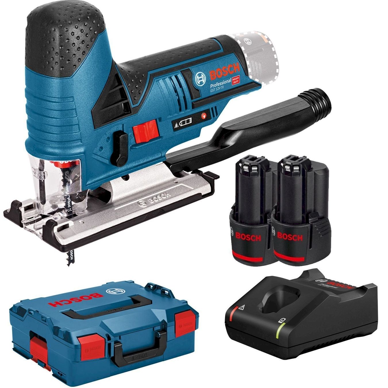 Sägen: BOSCH Akku-Stichsäge GST 12V-70 + 2x – Neu und originalverpackt aus Bottighofen von zaap