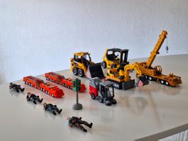 Grosses Baustellenfahrzeuge-Set mit Kran, Bagger und mehr