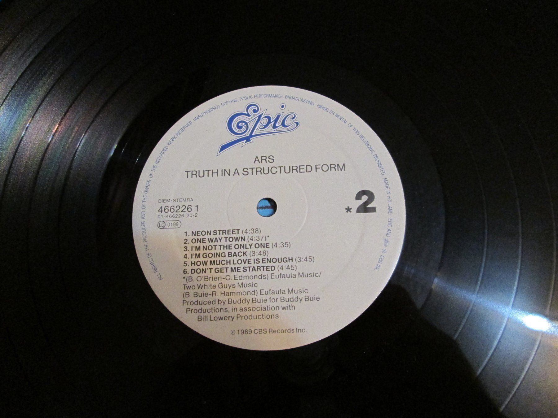 Schallplatten: Vinyle 33t ARS "Truth in a Structured Form" Epic 1989 – Gebraucht aus la Chaux-de-Fonds von Lampe 2