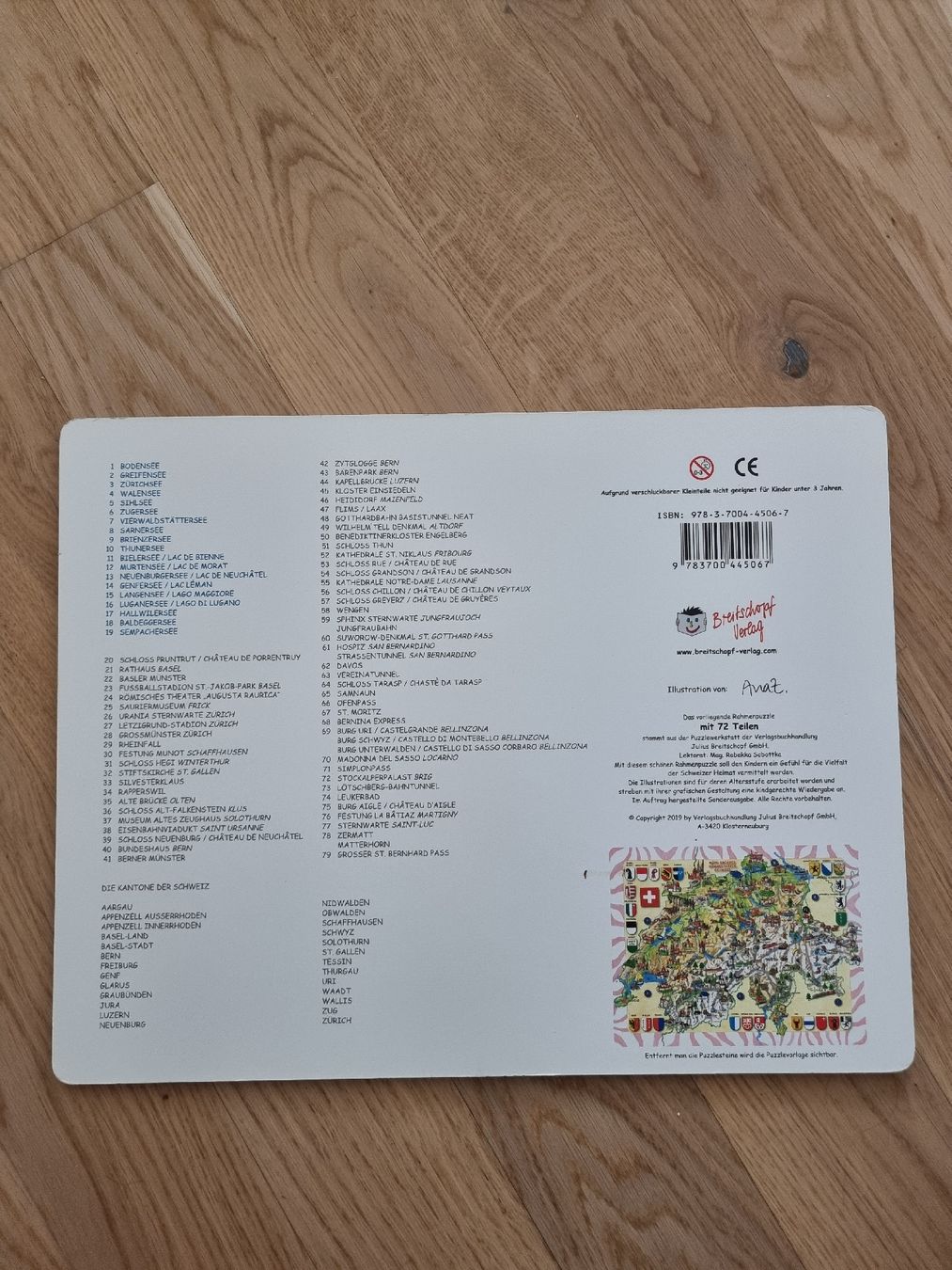 Puzzles: Schweizerkarte Puzzle Wissenskarten, 72 Teile – Gebraucht aus Lachen SZ von Moniquen 1