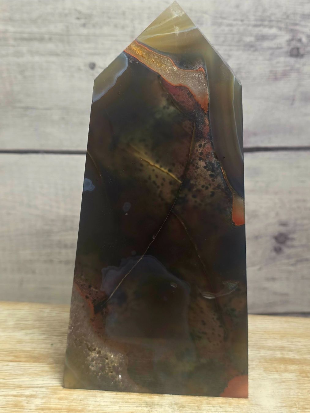 Minerali & Pietre curative: Amethyst-Achat Obelisk 533g – Nuovo e nell'imballaggio originale da Matzingen venduto da Shay_Crystalz 1