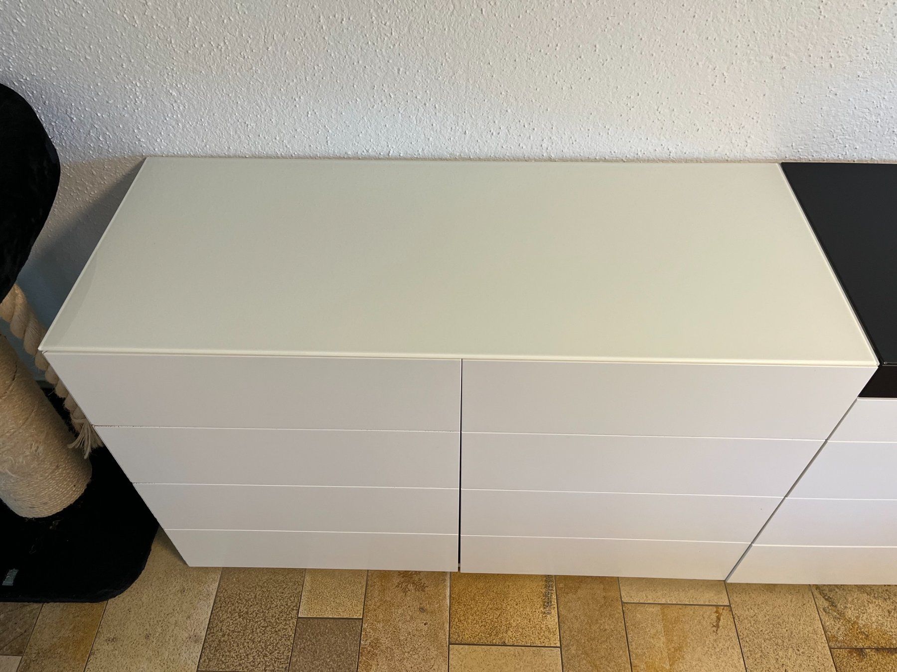Kommoden: Modernes Sideboard Hochglanz Weiss-Schwarz Vitrine Barklappe – Gebraucht aus Leuggern von Yzerman2 7