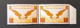 Flugpost F14z geriffelt im Paar postfrisch