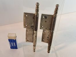 2 antike Fisch Bänder / Möbel Bänder, Eisen (LOT834#MBS3)