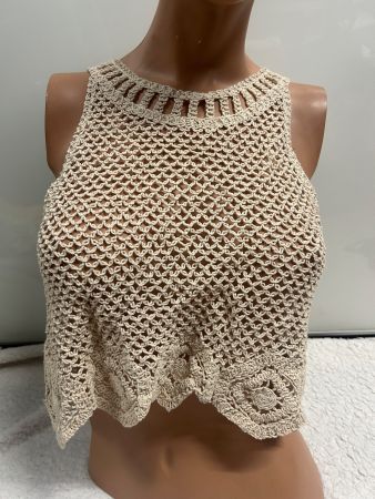 SEXY TOP HÄKELTOP NETZOPTIK ONE SIZE NEU Gratis Versand