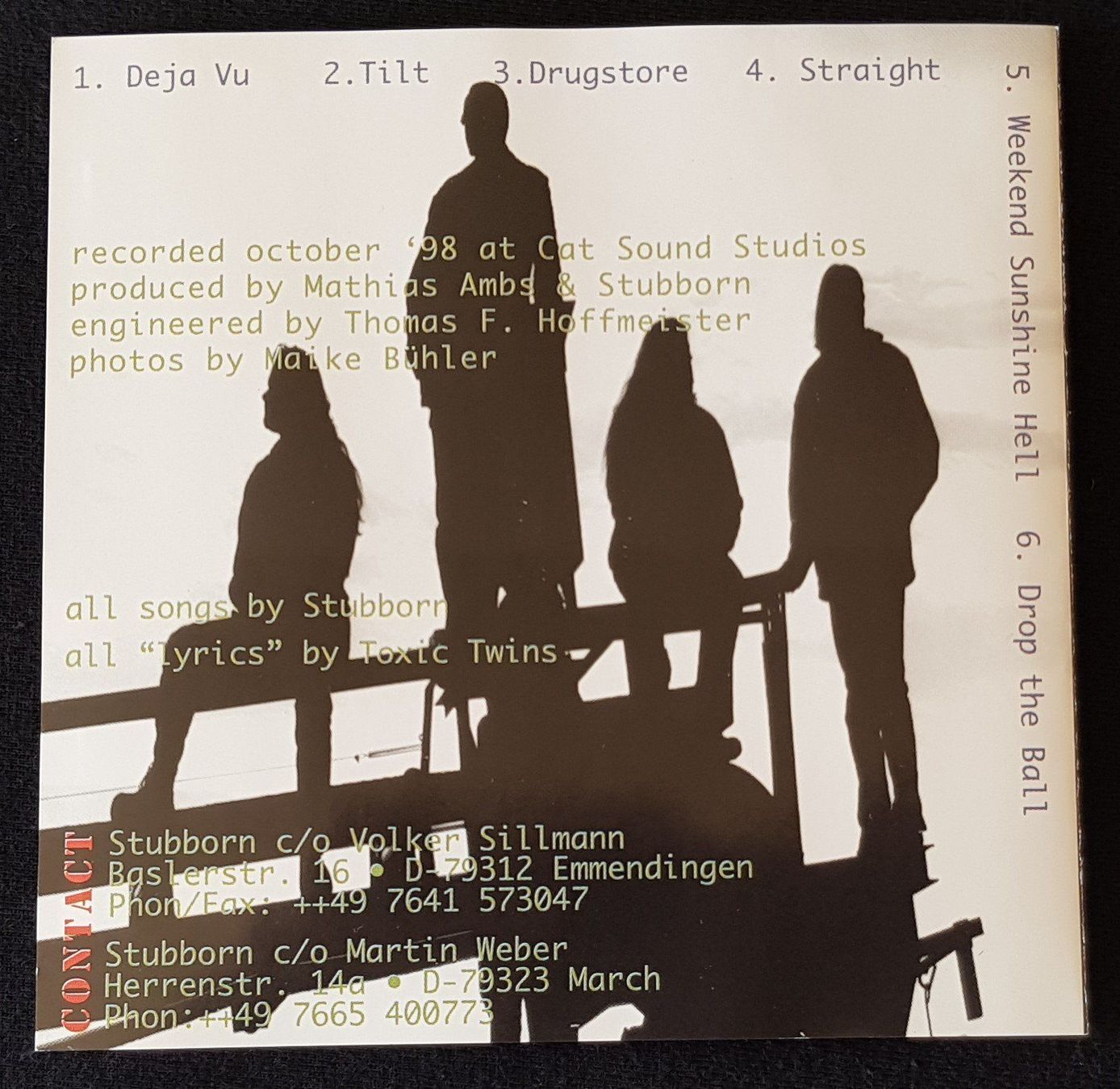 CD: Stubborn - Atmosfear - Demo CD - 1999 - Not On Label – Usato da Uster venduto da Zardodel 4
