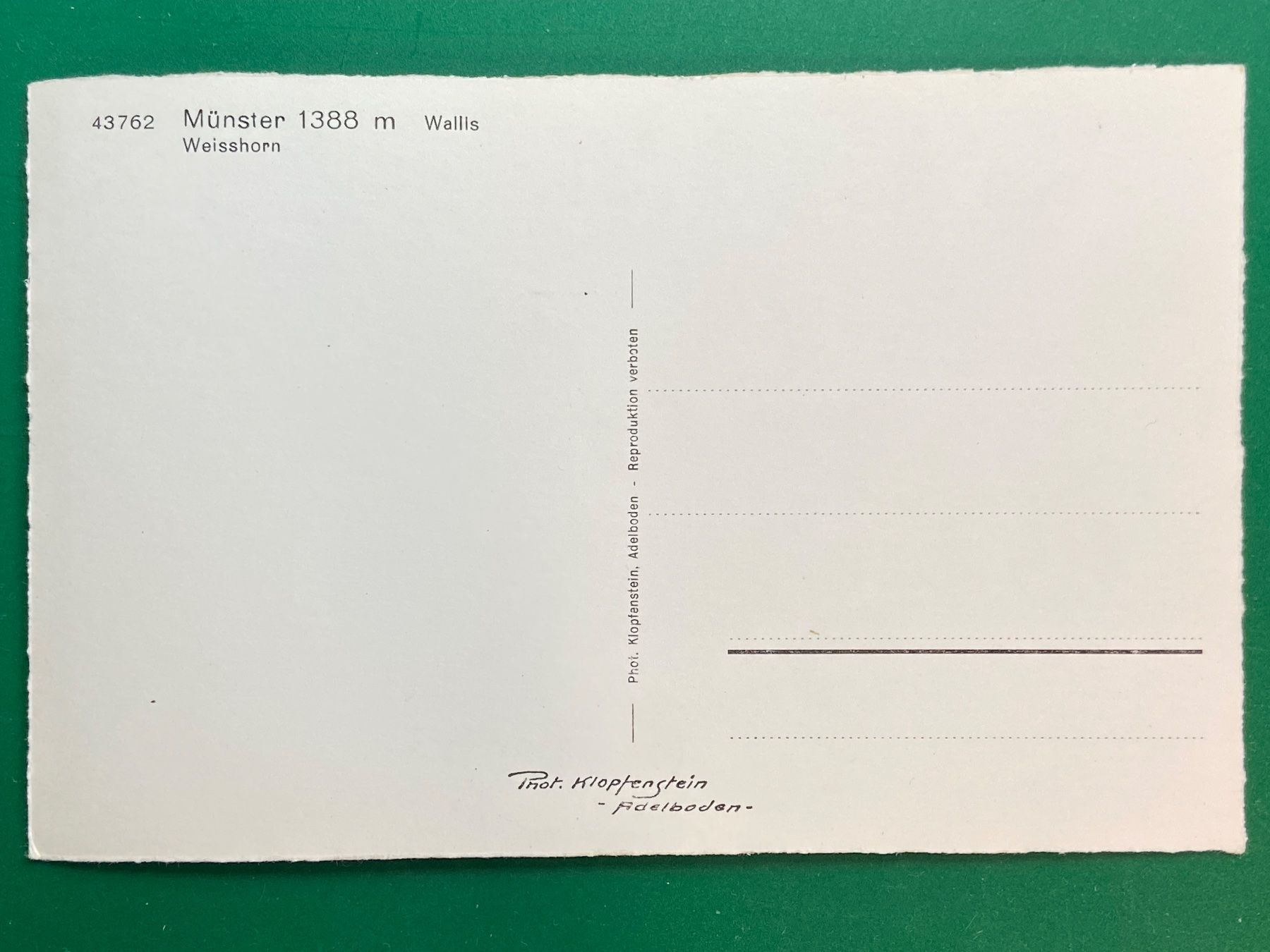 Cartoline postali: Münster VS - mit Weisshorn – Usato da Steg VS venduto da danwer74 1