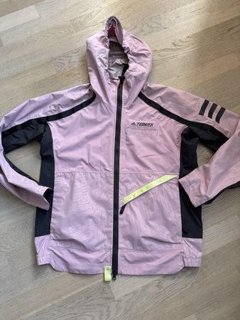 Adidas Terrex Regenjacke rosa schwarz Grösse L