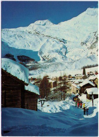 Cartoline postali: Saas Fee mit Alphubel & Täschhorn – Usato da Binningen venduto da Mountainrider