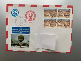 Sonderbrief Ballonflug Hochalpen 1977 Poststempel Malvaglia