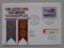 1981: Numisbrief mit "Fünfräppler" in guter Erhaltung!