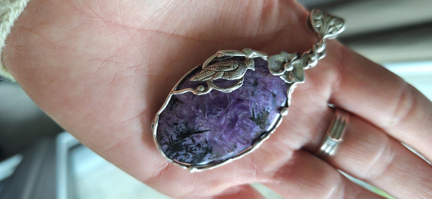Ciondoli: Pendentif pierre précieuse Charoïte – Usato da Attalens venduto da ann_t88t