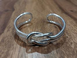 Bracelet Rigide "Double Noeud" Argent Massif 925.