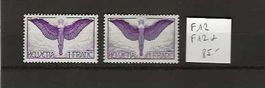 timbre poste aérienne  F12 et F12Z *