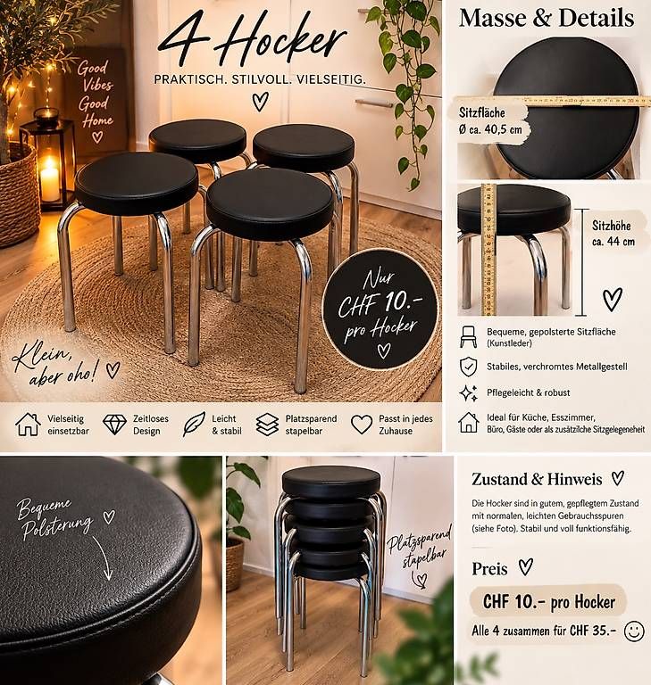 Hocker: Edle Hocker mit Polster – Gebraucht aus Grenchen von jas_6cgj