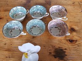 Lot de 6 tasses à café ou thé en porcelaine de Bavière