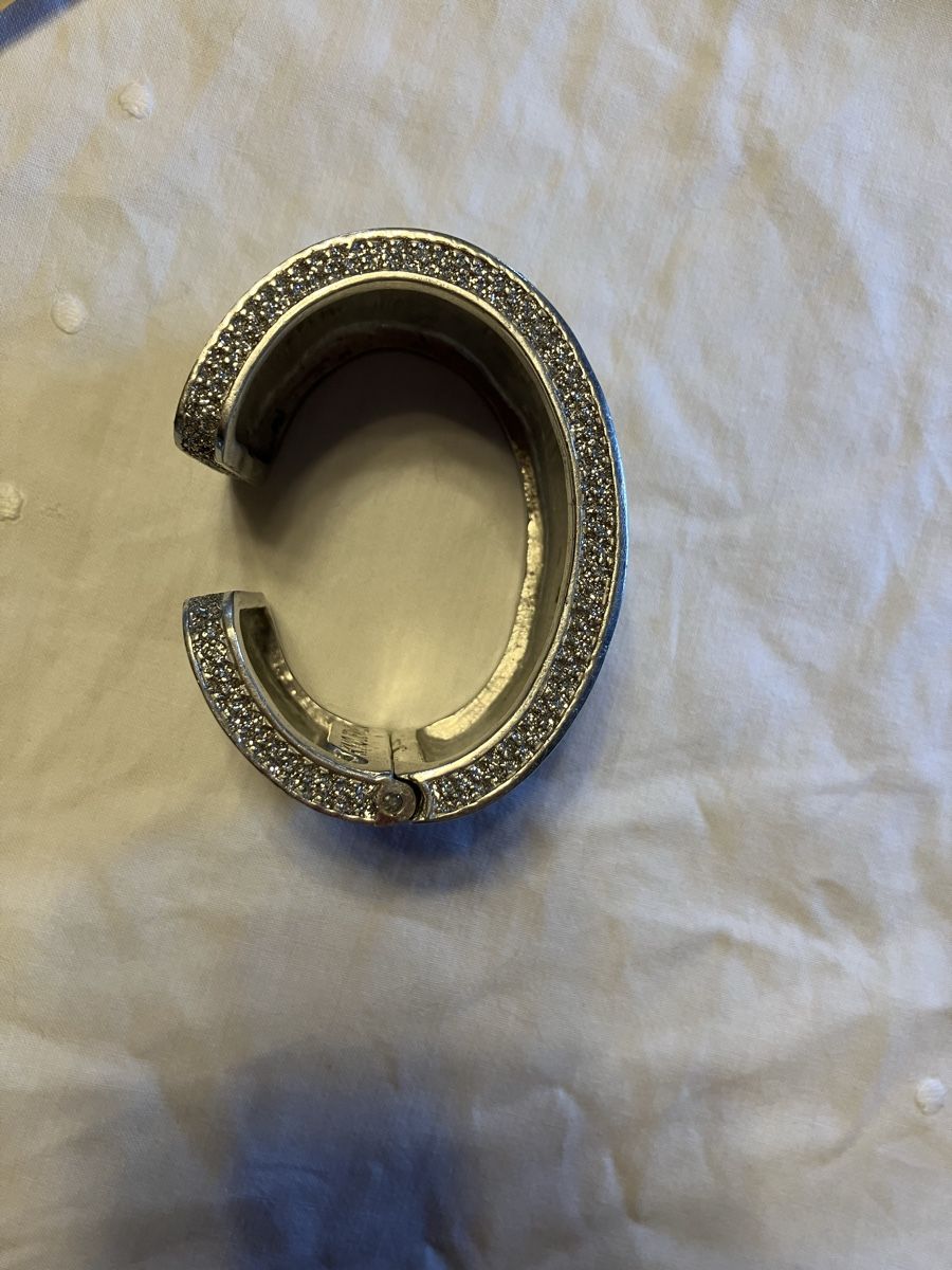 Bracciali & Braccialetti: Breiter Armreif mit Schlangenleder und Strass – Usato da Bassersdorf venduto da groovygremlin 3