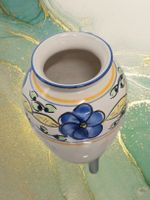Blumen Vase Keramik blau gelb Deko Frühling