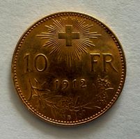 10 Schweizer Franken Gold Goldvreneli 1912