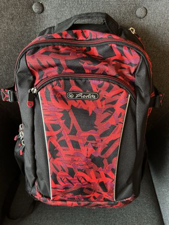Herlitz Schulrucksack  Rot/Schwarz - 4 Fächer!