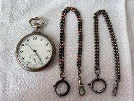 Antike Taschenuhr DOXA mit 2 Uhrenketten