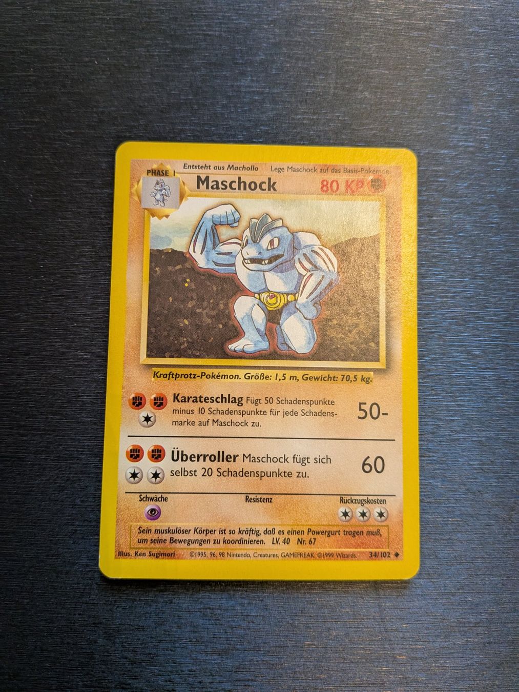 Pokémon Cartes à collectionner: Base Set Machoke / Maschock 34/102 DE Ab 1 – D'occasion à Paradiso par Pkmn10