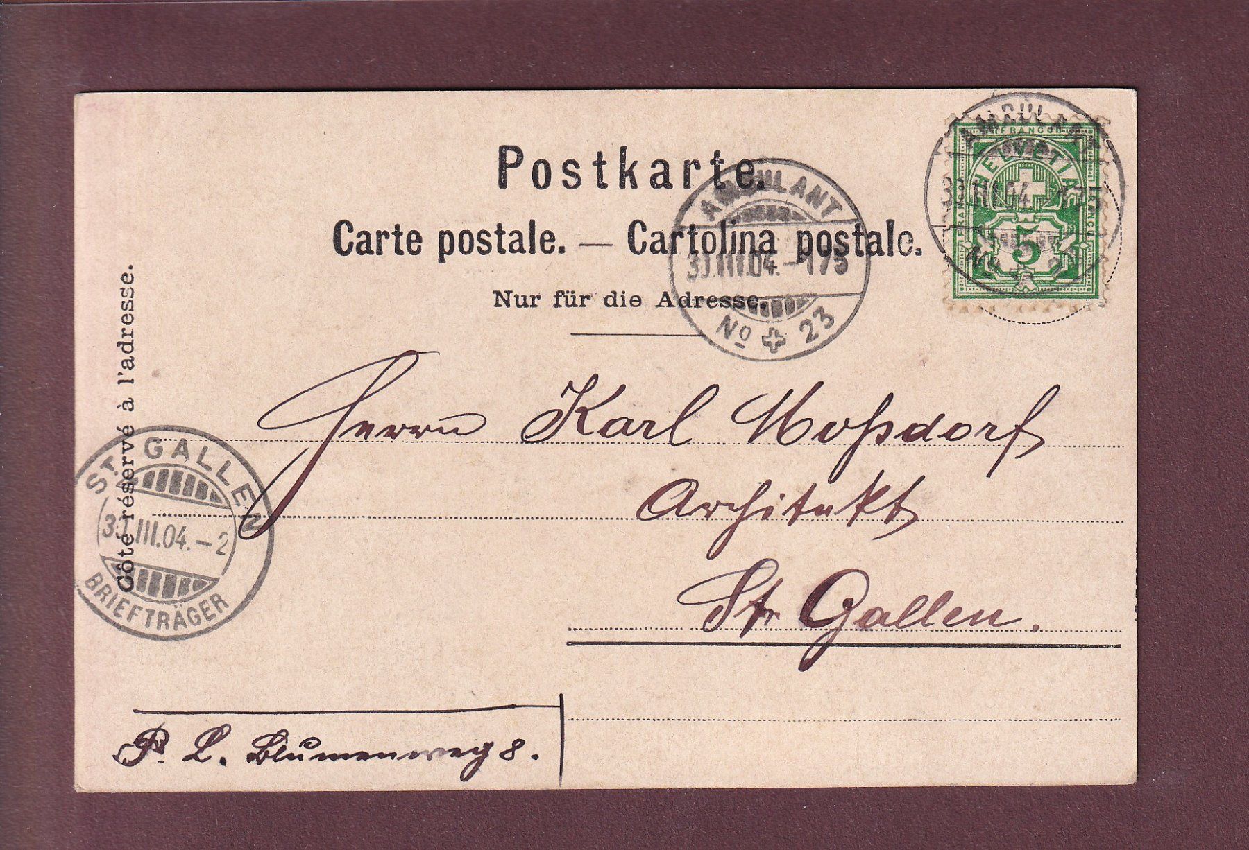 Cartes postales: LUZERN - Hofkirche - 1904 – D'occasion à Pully par nicecards 1