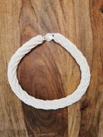 Halskette Kette aus Strausseneierschalen weiss Creme Geschen