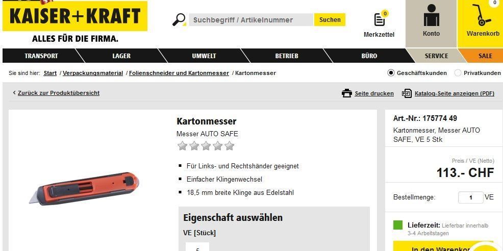 Tutti gli attrezzi: Sicherheitsmesser WOLF Slicer NEU – Nuovo e nell'imballaggio originale da Reiden venduto da Gelbmeise 4