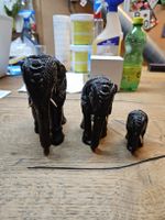 Holz Elefanten Deko Figuren 3er Set geschnitzt (J)