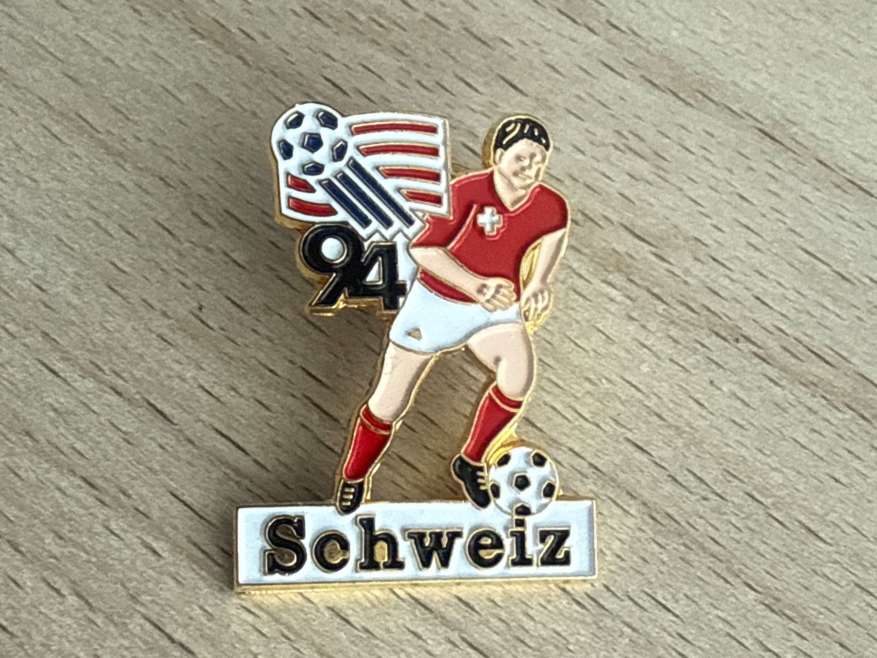 Plaketten & Abzeichen: Pin WM USA94 Schweiz – Gebraucht aus Glattbrugg von Schweigmatt