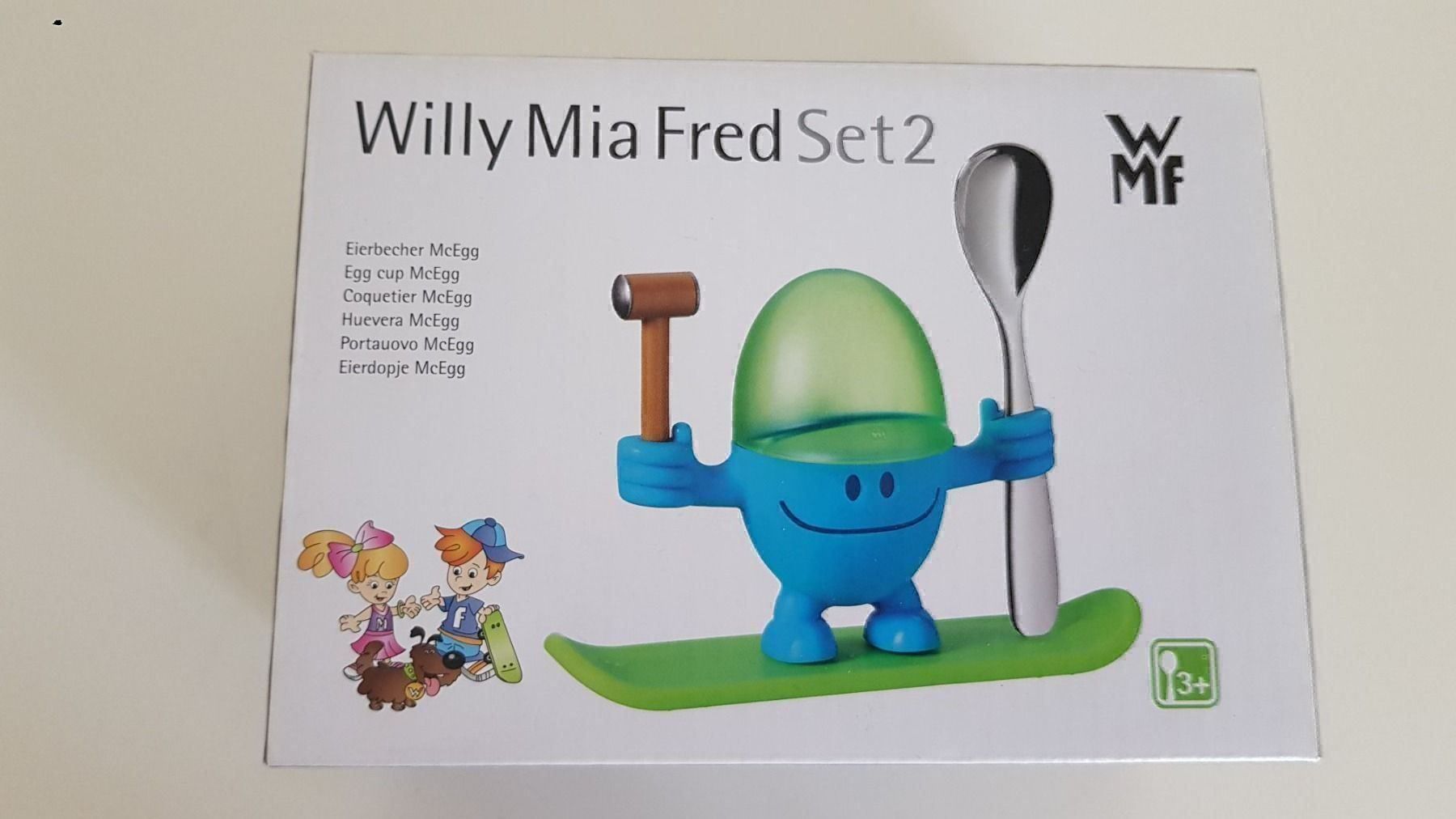 WMF Altre Stoviglie: WMF Willy Mia Fred Set 2 - Lustiger  Eierbecher – Nuovo e nell'imballaggio originale da Staufen venduto da Fleby84