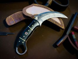 Damast Messer feststehend HANDMADE 21cm ODERMATT No. 33 NEU