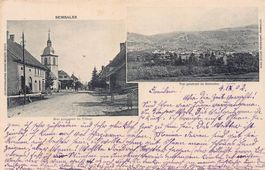 Semsales, Vue générale et Rue Principale, circulée 1902